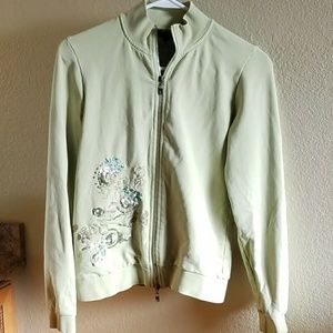 BCBGMAXAZRIA light green jacket.